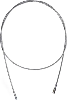 A metal brush for cleaning pipes, laid out in a U-shape on a white background.