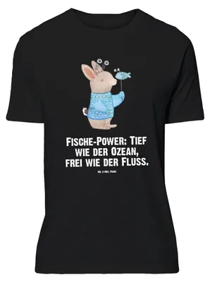 Produktbild von Mr. & Mrs. Panda Größe L T-Shirt Fische Astrologie - Schwarz - Geschenk, Sternzeichen, Shirt, Fischer, Geschenkidee Zum Geburtstag, Tshirt, mit Spruch