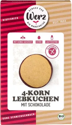 Produktbild von 4-Korn Lebkuchen - Vollkorn Glutenfrei 100g