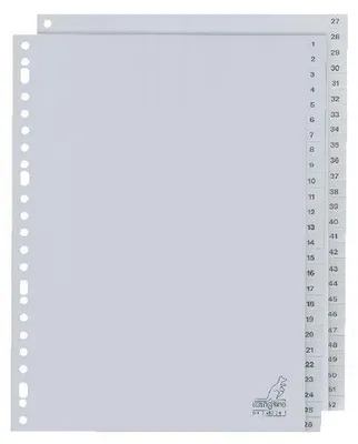 Zdjęcie produktu dla Känguro - Kangaro G452CM A4 23 arkusze PP 52DLG 1-52 Szary 1 zestaw