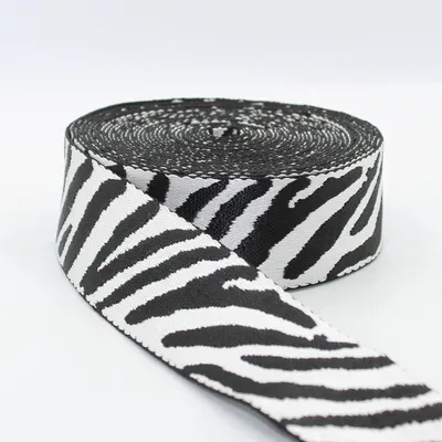 Zebra-Gurtband 5 m x 50 mm, Polyester, weich glänzend, Weiß