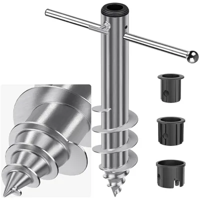 Immagine prodotto di Supporto a terra per ombrellone, tassello di ancoraggio, picchetto da terra con maniglia removibile, adatto per aste da 3-5 cm
