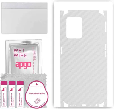 Produktbild von apgo Rückseite + Seiten Schutzfolie, Skin, kompatibel mit Realme 9 Pro, Hinten Displayschutzfolie aus Vinylfolie, kratzfest, einfache Montage - Transparenter Kohlenstoff