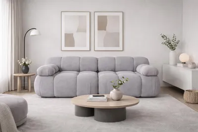 Produktbild von Kaiser Möbel Couch, 2-Sitzer Sofa modular, Veloursstoff Salvador, Grau, Selia