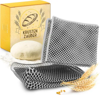 Produktbild von KRUSTENZAUBER 2er Set Teigreinigungstuch für hartnäckige Teigrückständen beim Brot backen, Teigentferner als Brot-backen Zubehör, Teigtuch