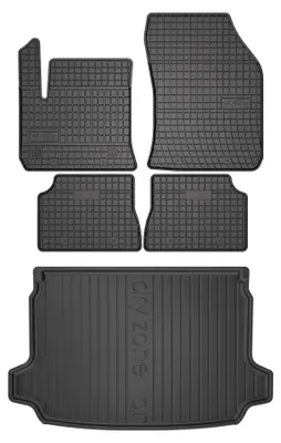 Produktbild von Gummimatten + Kofferraumwanne für Fiat 600e ab 2023 (SUV/Crossover, oberer Ladeboden) – Schwarz, passgenau – Wielganizator SolidPRO