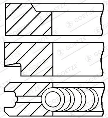 Produktbild von GOETZE ENGINE 08-207200-00 Kolbenringsatz Kolbenringe