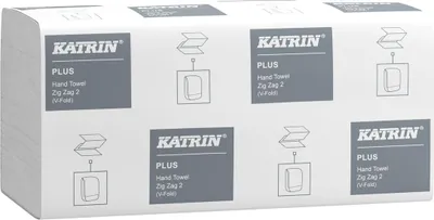Obrázek produktu pro KATRIN 85040 KATRIN Papierhandtücher 85040 Plus Zick-Zack-Falzung 2-lagig 4.000 Tücher