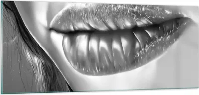 Produktbild von Bilder auf glas - Lippen Gesicht weiblich Lippenstift - 100x40cm - Glasbilder - Wandbilder - Kunstdruck - Wanddekoration aus Glas - Glas Bilder - Wandbild auf Glas - GAB100x40-2266