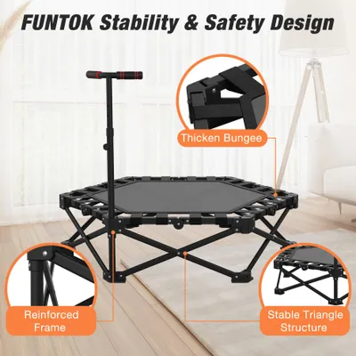 Fitness Trampoline Klappbar,106cm Mini Trampolin,Leise