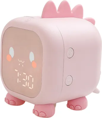 Produktbild von TechKidz, Animierter Wecker mit Hintergrundbeleuchtung Modell Mein kleiner Dino, Rosa