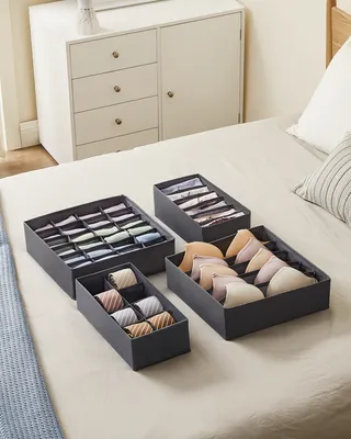 Produktbild von SONGMICS Unterwäsche-Organizer 4er Set, Schubladen-Organizer, faltbar