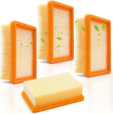 Produktbild von 4 Stück Staubsauger Filter Kompatibel mit Kärcher WD4/WD5/WD6/MV4/MV5/MV6, Wiederverwendbarer Flachfaltenfilter Ersatz, Passend für Kärcher Filter Nass- und Trockensauger