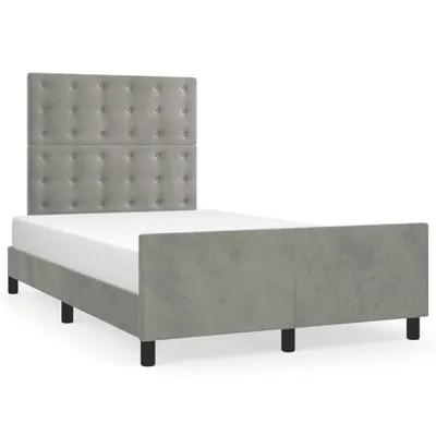 Produktbild von vidaXL Bettgestell ohne Matratze Hellgrau 120x200 cm Samt