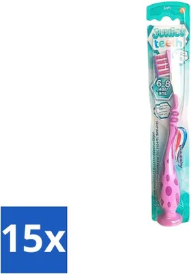 Obrázek produktu pro Zubní kartáček Aquafresh Junior – 6–8 let – cool design – 1 kus – výhodné balení – 15 kusů