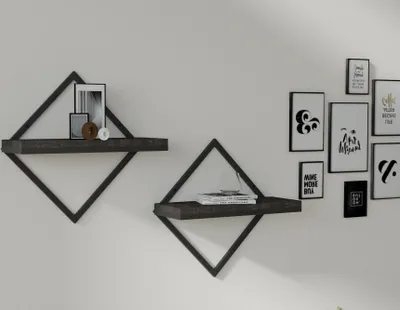 Image de Skye Decor, Sezo - Anthracite, étagères murales, anthracite, 42,4 x 42,4 x 15 cm