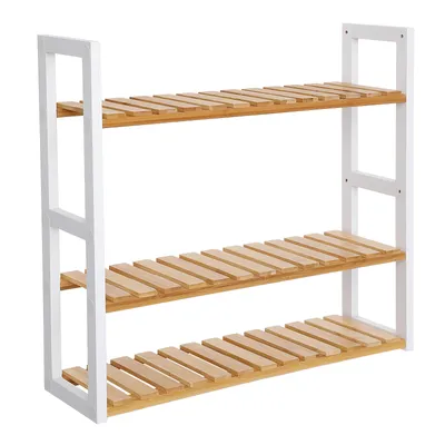 Produktbild von SONGMICS Badregal Badezimmerregal, mit 3 verstellbaren Ablagen, Wandmontage