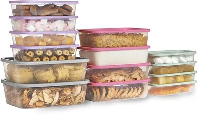 Productafbeelding van Voedselopslagcontainers met Deksels, Set van 14 voor Maaltijdvoorbereiding