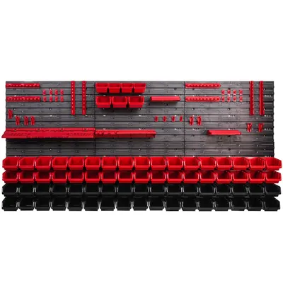 Obrázek produktu pro Nástěnný panel na nářadí 172x78 cm s 75 ks. Krabic závěsný Boxy se sadou držáků plastová
