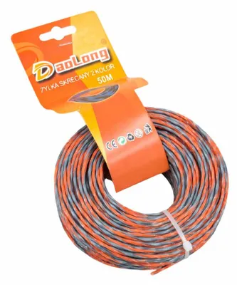 Image de Fil de coupe pour désherbeuse à essence, 3,0 mm, 50 mètres, tressé, deux couleurs, pour désherbeuses