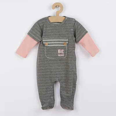 Produktbild von Baby-Baumwolloverall Koala BE BRAVE grau-rosa, Gr. 74 (6-9m)