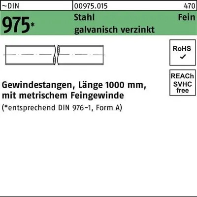 Produktbild von Gewindestange DIN 975 M18x 1,5x 1000mm Stahl galv.verz. 1 Stück