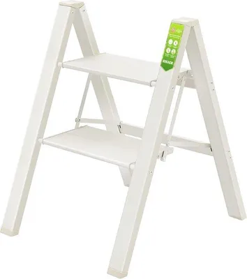 Produktbild von Famanu Klappleiter mit 2 Stufen, rutschfeste Plattform für Zuhause, Büro und Küche, leichtes Aluminium, tragbar, bis 150 kg belastbar