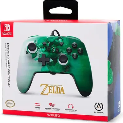 Produktbild von PowerA 1516984-01, Gamepad, Nintendo Switch, Analog, Kabelgebunden, USB, Grün, Weiß