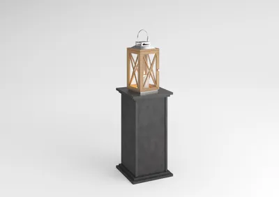 Produktbild von FMD furniture Dekosäule Blumensäule 30 x 30 x 57,9 cm in Matera, mit 2 Ablagen und Tür, Pflanzsäule