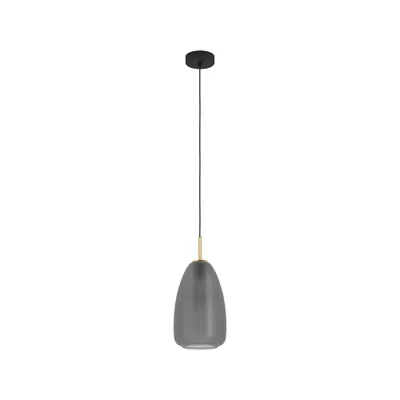 Produktbild von Eglo 900506 ALOBRASE E27 Hängeleuchte Ø200mm Schwarz Messing-Gebürstet