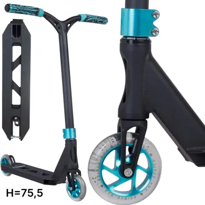 Produktbild von Striker Lux Youth Stunt-Scooter H=75,5cm 2,95kg Clear/Türkis