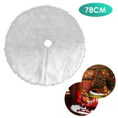Produktbild von Eikuavons Weihnachtsbaumdecke 78 cm, Plüsch Christbaumdecke mit Klettverschluss, Weihnachtsdeko