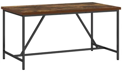 Produktbild von Esstisch im Industriestil fš¹r 6 Personen aus Holz und Stahl, 150 x 80 x 75 cm, Braun