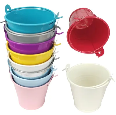 Image de Solidchoice - Coffret de 10 petits seaux en métal pour la décoration