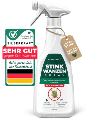 Produktbild von Silberkraft Stinkwanzenspray zur effektiven Stinkwanzen-Abwehr - Mittel gegen Stinkwanzen - hochwirksam & labor - 500 ml