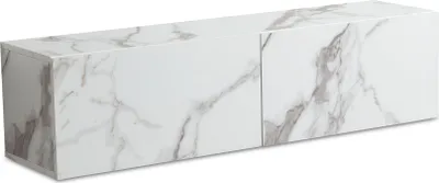 Produktbild von Lowboard Hängend Marmor-Optik Weiß 120x30x30cm Klapptüren Modern