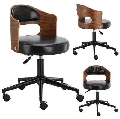 Image de Tabouret de beauté coiffeur chaise tabouret selle SPA mobile noir