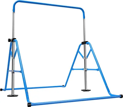 Obrázok produktu pre Detská gymnastická hrazda - Sklápacia hrazda - Nastaviteľná výška 115-155 cm - Oceľ - Nosnosť do 80 kg - Rozmer 107 × 148 cm - Modrá