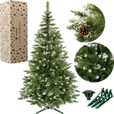 Produktbild von Künstlicher Weihnachtsbaum Diamantkiefer Kunstschnee echte Zapfen 200 cm