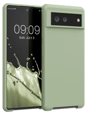 Produktbild von kwmobile Handyhülle für Google Pixel 6 Hülle - Case Silikon - Kabelloses Laden - Schutzhülle Cover in Graugrün