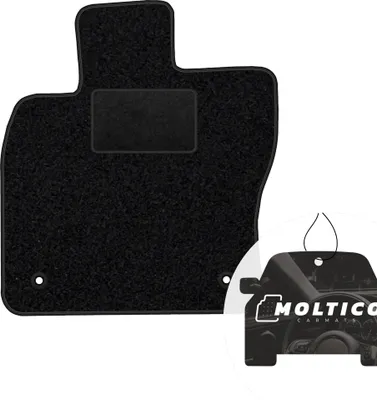 Produktbild von moto-MOLTICO Fahrer Fußmatte Auto Velours Fahrerseite Autoteppiche Schwarz Fahrermatte 1-teilig passend für VW T-ROC Seat Ateca Skoda Karoq ab 2017