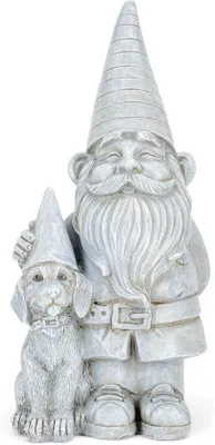 Produktbild von Famanu Gartenfigur Gartenzwerg mit Hund - 30 cm