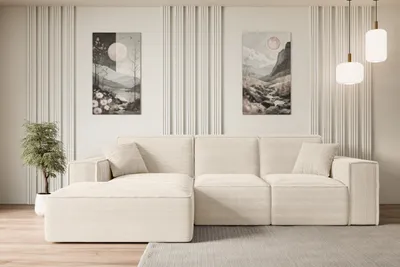 Produktbild von ALTDECOR Ecksofa in L-Form SERRA-L - 266x169x80 cm Beige - Corner Sofa Bett Eckcouch Couch Wohnlandschaft Cauchsofa