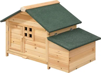 Produktbild von Hühnerstall aus Holz mit Legenest - für 2 Hühner - 106 x 64 x 71 cm - Holzfarben - ANSER