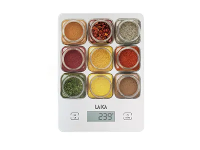Produktbild von Laica KS1040 Elektronische Küchenwaage 5kg Gehärtetes Glas Weiß Mehrfarbig