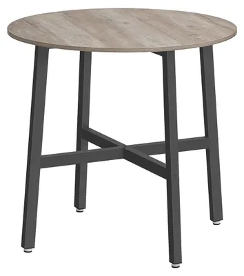 Obrázok produktu pre Krúhly jedálenský stôl – kompaktný kuchynský stôl – doska z drevotriesky a oceľová konštrukcia – priemer 80 cm, výška 75 cm