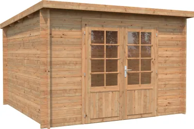 Produktbild von Palmako Gartenhaus Ella 8,7 m² - 28 mm Hellbraun tauchimprägniert