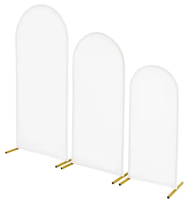 Produktbild von Hochzeitsbogen, 3er-Set, 1,8/1,5/1,2 m, Hintergrundständer, Goldfarbener Metall-Ballonbogen mit Abdeckung, für Hochzeiten, Geburtstags
