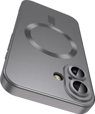 Image de Étui magnétique pour iPhone 17, étui de protection en silicone mat avec protecteur d'objectif, compatible avec MagSafe Grey