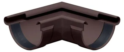 Produktbild von INEFA Rinnenwinkel 90 Grad halbrund Außenwinkel, PVC NW150 / 150mm Dunkelbraun Wulst außen, Verbindungsstück Dachrinnenzubehör,  Germany